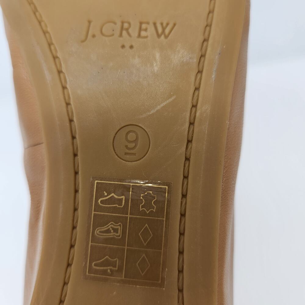 J Crew Women Anya Tan Leather Ballet Flats Size 9 Slip On Shoes Classic Neutral - Picture 9 of 9